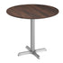 Dark Brown/Silver Base |#| Commercial All-Weather 31.25" Dark Brown HPL Tabletop with Silver X Base