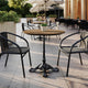 Natural/Black Base |#| Commercial All-Weather 31.25" Natural HPL Tabletop-Black Bistro Base