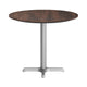 Dark Brown/Silver Base |#| Commercial All-Weather 31.25" Dark Brown HPL Tabletop with Silver X Base