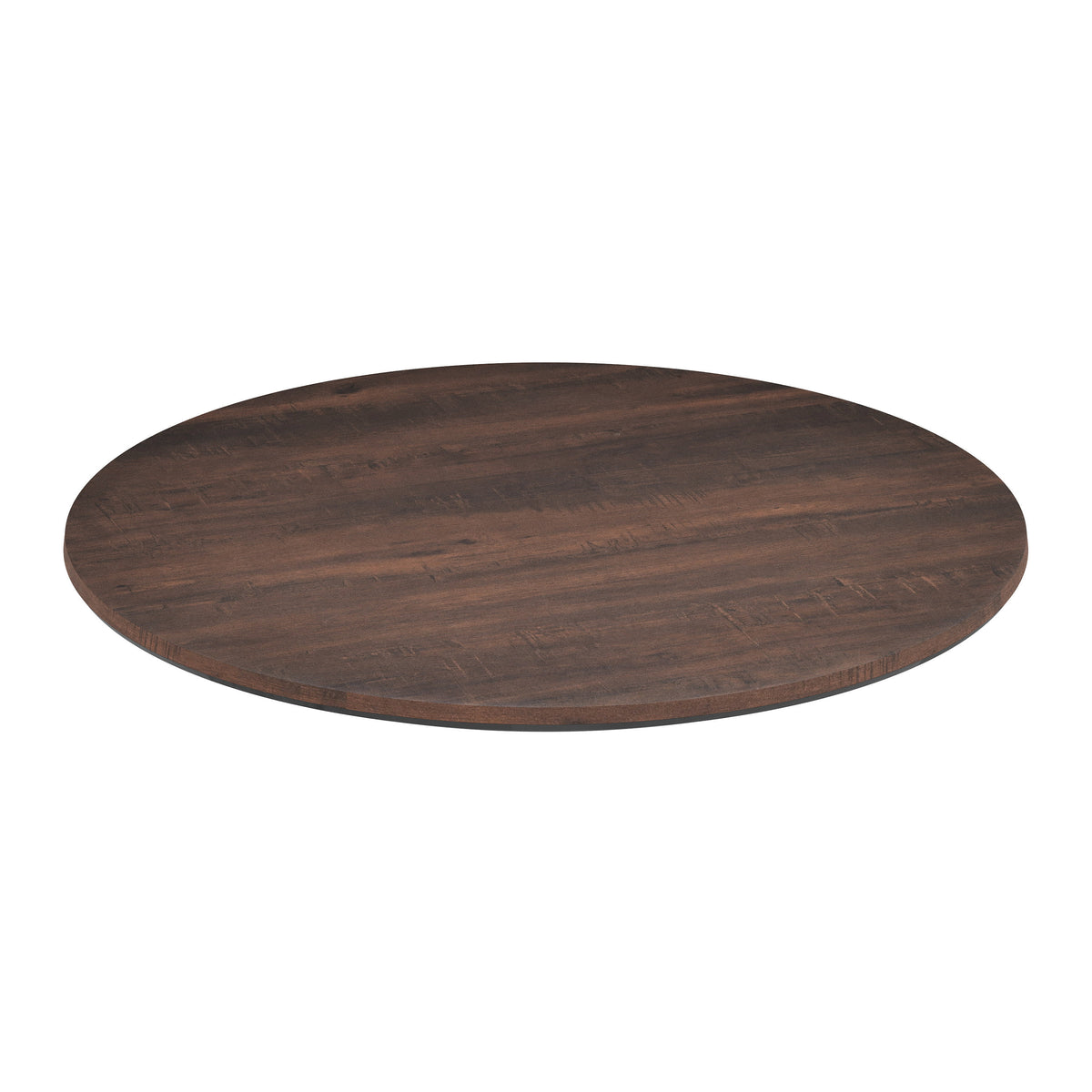 Dark Brown |#| Commercial 31.5" RD HPL Wrapped Scratch, Stain Resistant Tabletop-Faux Concrete