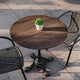 Dark Brown |#| Commercial 31.5" RD HPL Wrapped Scratch, Stain Resistant Tabletop-Faux Concrete