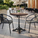 Dark Brown |#| Commercial 31.5" RD HPL Wrapped Scratch, Stain Resistant Tabletop-Faux Concrete