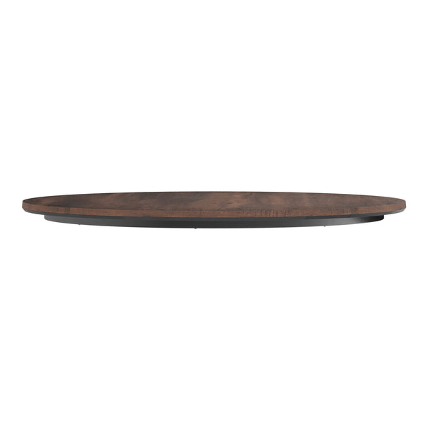 Dark Brown |#| Commercial 31.5" RD HPL Wrapped Scratch, Stain Resistant Tabletop-Faux Concrete