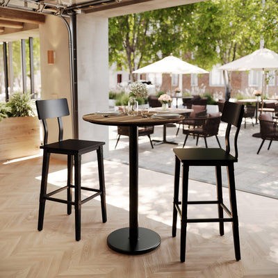 31.5" Round Commercial Seamless Surface Tabletop with Bar Height Base - View 2