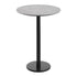 Gray Faux Concrete/Black Base |#| Commercial 31.25" Gray Faux Concrete HPL Tabletop with Black Bar Height RD Base