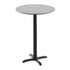 Gray Faux Concrete/Black Base |#| Commercial 31.25" Gray Faux Concrete HPL Tabletop with Black Bar Height X Base