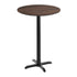 Dark Brown/Black Base |#| Commercial 31.25" Dark Brown HPL Tabletop with Black Bar Height X Base