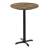 Natural/Black Base |#| Commercial 31.25" Natural HPL Tabletop with Black Bar Height X Base