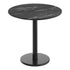 Black Faux Marble/Black Base |#| Commercial 31.25" Black Faux Marble HPL Tabletop with Black Table Height RD Base