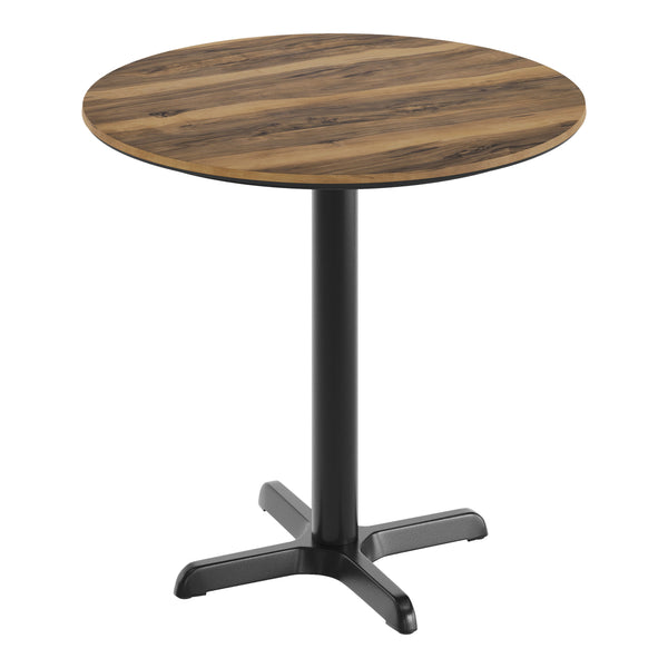 Natural/Black Base |#| Commercial 31.25" Natural HPL Tabletop with Black Table Height X Base