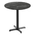 Black Faux Marble/Black Base |#| Commercial 31.25" Black Faux Marble HPL Tabletop with Black Table Height X Base
