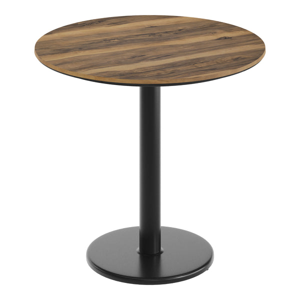 Natural/Black Base |#| Commercial 31.25" Natural HPL Tabletop with Black Table Height RD Base