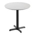 White Faux Marble/Black Base |#| Commercial 31.25" White Faux Marble HPL Tabletop with Black Table Height X Base