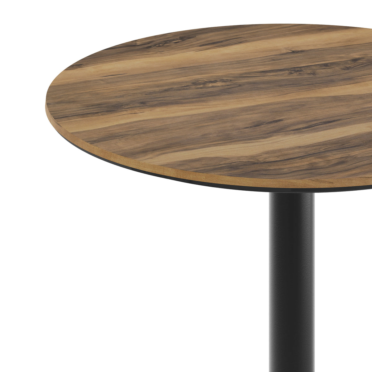 Natural/Black Base |#| Commercial 31.25" Natural HPL Tabletop with Black Table Height RD Base