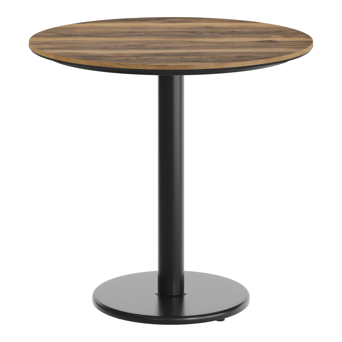 Natural/Black Base |#| Commercial 31.25" Natural HPL Tabletop with Black Table Height RD Base