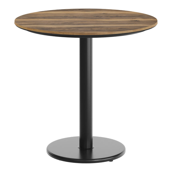 Natural/Black Base |#| Commercial 31.25" Natural HPL Tabletop with Black Table Height RD Base