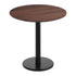 Dark Brown/Black Base |#| Commercial 31.25" Dark Brown HPL Tabletop with Black Table Height RD Base