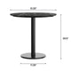 Black Faux Marble/Black Base |#| Commercial 31.25" Black Faux Marble HPL Tabletop with Black Table Height RD Base