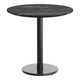 Black Faux Marble/Black Base |#| Commercial 31.25" Black Faux Marble HPL Tabletop with Black Table Height RD Base