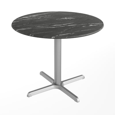 36" Round Commercial All-Weather Seamless Surface Tabletop with Crisscross Base - View 1