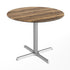 Natural/Silver Base |#| Commercial All-Weather 36" Round Natural HPL Tabletop-Silver X Base
