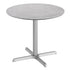 Gray Faux Concrete/Silver Base |#| Commercial All-Weather 36" Round Gray Faux Concrete HPL Tabletop-Silver X Base