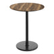 Natural/Black Base |#| Commercial 36" RD Natural HPL Tabletop with Black Bar Height RD Base