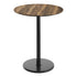 Natural/Black Base |#| Commercial 36" RD Natural HPL Tabletop with Black Bar Height RD Base
