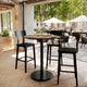 Natural/Black Base |#| Commercial 36" RD Natural HPL Tabletop with Black Bar Height RD Base