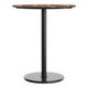 Natural/Black Base |#| Commercial 36" RD Natural HPL Tabletop with Black Bar Height RD Base