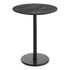 Black Faux Marble/Black Base |#| Commercial 36" Black Faux Marble HPL Tabletop with Black Bar Height RD Base