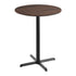 Dark Brown/Black Base |#| Commercial 31.5" Dark Brown HPL Tabletop with Black Bar Height X Base