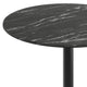 Black Faux Marble/Black Base |#| Commercial 36" Black Faux Marble HPL Tabletop with Black Bar Height RD Base