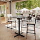 Gray Faux Concrete/Black Base |#| Commercial 31.5" Gray Faux Concrete HPL Tabletop - Black Bar Height X Base