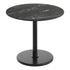 Black Faux Marble/Black Base |#| Commercial 36" Black Faux Marble HPL Tabletop with Black Table Height RD Base