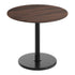Dark Brown/Black Base |#| Commercial 36" RD Dark Brown HPL Tabletop with Black Table Height RD Base