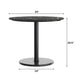Black Faux Marble/Black Base |#| Commercial 36" Black Faux Marble HPL Tabletop with Black Table Height RD Base