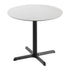 White Faux Marble/Black Base |#| Commercial 31.5" White Faux Marble HPL Tabletop - Black Table Height X Base