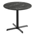 Black Faux Marble/Black Base |#| Commercial 36" Black Faux Marble HPL Tabletop - Black Table Height X Base