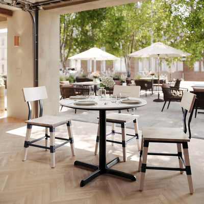 36" Round Commercial Seamless Surface Tabletop with Table Height Crisscross Base - View 2