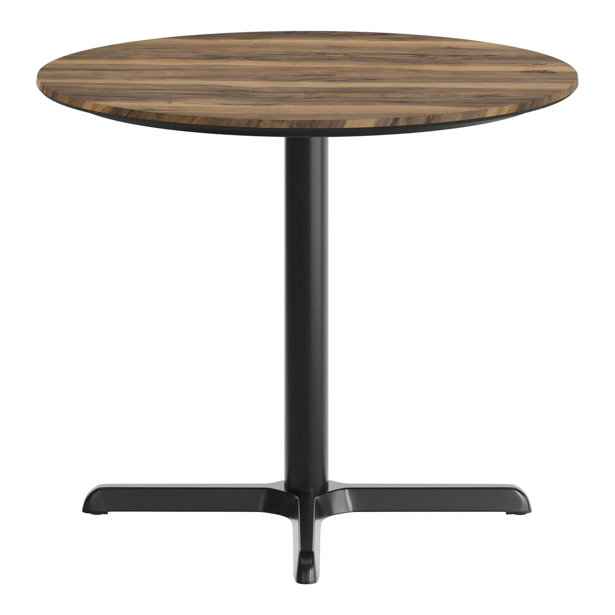 Natural/Black Base |#| Commercial 36" Natural HPL Tabletop with Black Table Height X Base