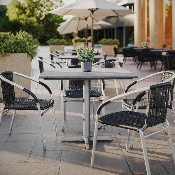 Gray Faux Concrete |#| Commercial 36" SQ HPL Wrapped Scratch and Stain Resistant Tabletop-Faux Concrete