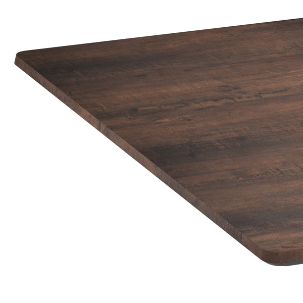 Dark Brown |#| Commercial 36" SQ HPL Wrapped Scratch and Stain Resistant Tabletop-Faux Concrete