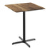 Natural/Black Base |#| Commercial 36" Natural HPL Tabletop with Black Bar Height X Base