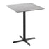 Gray Faux Concrete/Black Base |#| Commercial 36" Gray Faux Concrete HPL Tabletop - Black Bar Height X Base