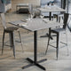 Gray Faux Concrete/Black Base |#| Commercial 36" Gray Faux Concrete HPL Tabletop - Black Bar Height X Base
