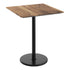 Natural/Black Base |#| Commercial 36" SQ Natural HPL Tabletop with Black Bar Height RD Base