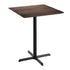 Dark Brown/Black Base |#| Commercial 36" Dark Brown HPL Tabletop with Black Bar Height X Base