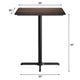Dark Brown/Black Base |#| Commercial 36" Dark Brown HPL Tabletop with Black Bar Height X Base