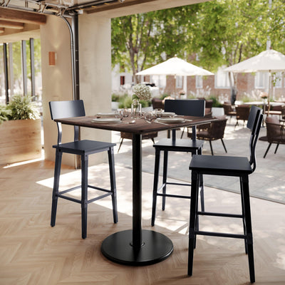 36" Square Commercial Seamless Surface Tabletop with Bar Height Base - View 2